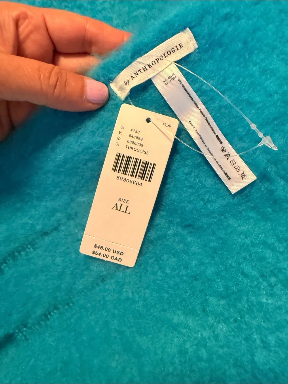 J. Crew Bright Turquoise Fringe Scarf